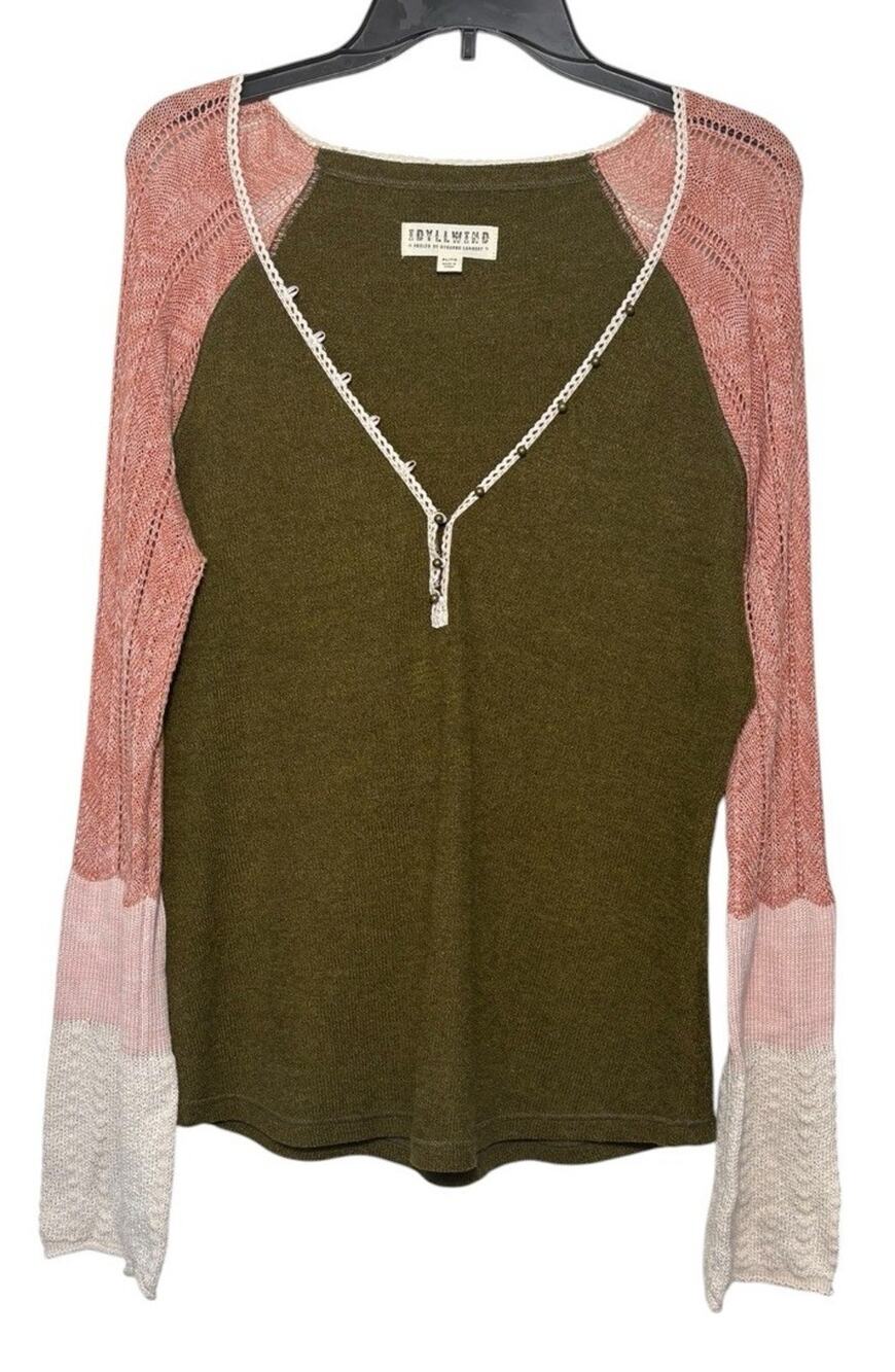 Idyllwind By Miranda Lambert Loose Knit Bell Sleeve Sweater Size XL Western